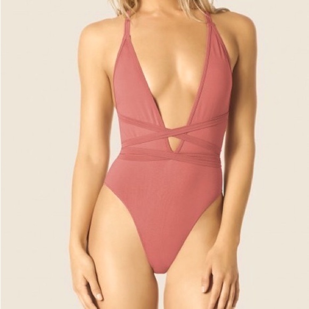 La Senza Deep Plunge Tie Waist Bodysuit